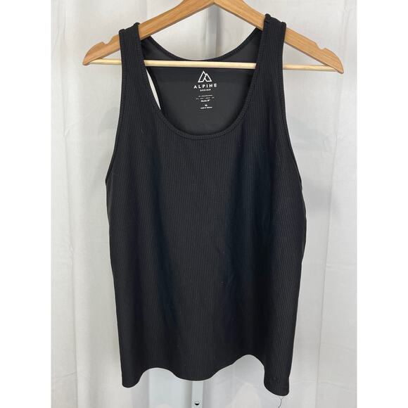 ALPINE DESIGN Ribbed Bra Tank Top ADW12107A Medium Support Black Size XL - Picture 1 of 8